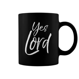 Cute Christian Praise & Worship Gift For Women Amen Yes Lord Coffee Mug | Mazezy
