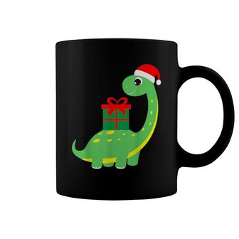 Cute Christmas Brontosaurus Dinosaur Coffee Mug | Mazezy