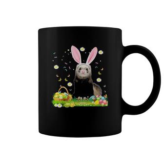Cute Ferret Easter Day Bunny Eggs Easter Costume Womens Coffee Mug | Mazezy