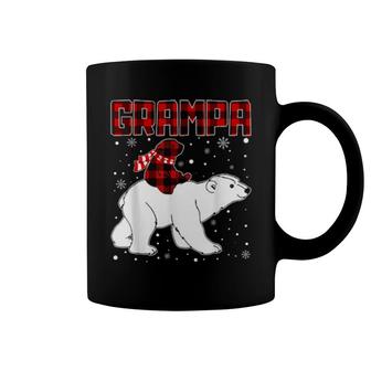 Cute Grampa Bear Family Red Plaid Christmas Pajama Coffee Mug | Mazezy