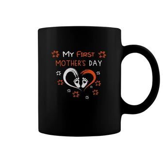 Cute Motivational First Mother's Day Gift Floral Positive Vibes Coffee Mug | Mazezy
