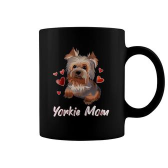 Cute Yorkie Mom Illustration Yorkshire Terrier Lover Coffee Mug | Mazezy