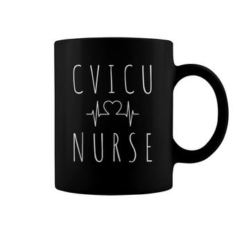 Cvicu Cardio Rn Cardiovascular Icu Nurse Heartbeat Zip Coffee Mug | Mazezy