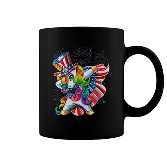 Dabbing Unicorn 4Th Of July American Flag Uncle Sam Girls Coffee Mug | Mazezy