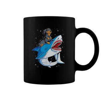 Dachshund Shark Space Galaxy Coffee Mug | Mazezy