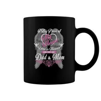 Dad & Mom My Angels In Memory Of Parents In Heaven Coffee Mug | Mazezy