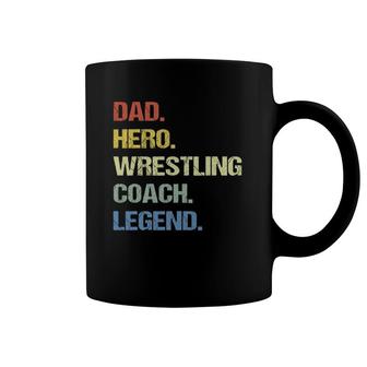 Dad Hero Wrestling Coach Legend Coffee Mug | Mazezy