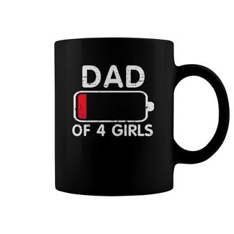 Dad Of 4 Girls Low Battery Coffee Mug | Mazezy