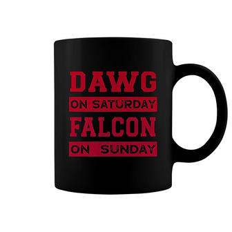 Dawg On Saturday Falcon On Sunday Atlanta Coffee Mug | Mazezy