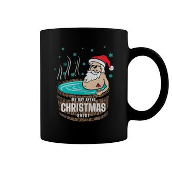 Day After Christmas Santa Hot Tubbing Relaxation Coffee Mug | Mazezy
