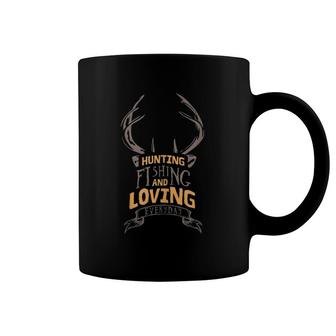 Deer Hunting Fishing And Loving Everyday Antlers Hunter Coffee Mug | Mazezy