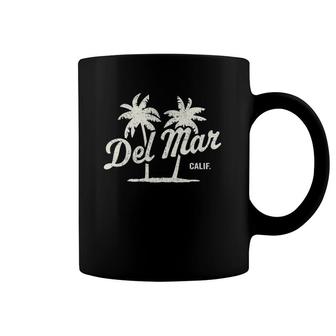 Del Mar California Vintage 70S Palm Trees Graphic Coffee Mug | Mazezy