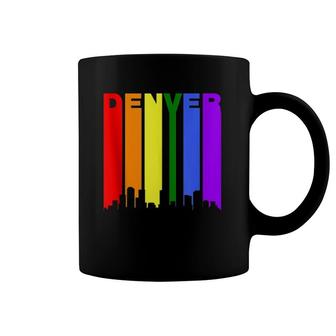 Denver Colorado Lgbtq Gay Pride Rainbow Skyline Coffee Mug | Mazezy
