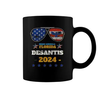 Desantis 2024 Make America Florida Flag Eagle Sunglasses Coffee Mug | Mazezy DE