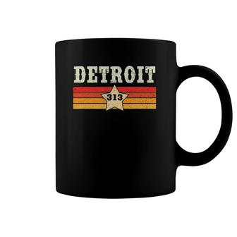Detroit 313 Retro Vintage Gift Men Women Kids Coffee Mug | Mazezy