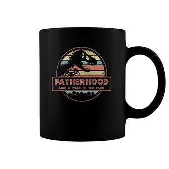 Dinosaurrex Fatherhood Like A Walk In The Park Vintage Coffee Mug | Mazezy