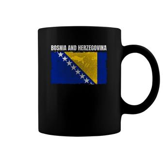 Distressed Bosnia And Herzegovina Flag Bosnian Herzegovinian Pullover Coffee Mug | Mazezy