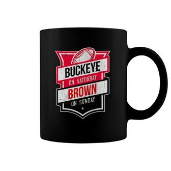 Distressed Buckeye On Saturday Dawg On Sunday Fan Gift Coffee Mug | Mazezy