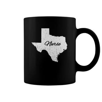 Distressed Nurse Texas Tee Texas Map Coffee Mug | Mazezy