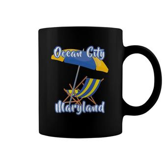 Distressed Ocean City Md Family Beach Vacation Beach Chair Coffee Mug | Mazezy