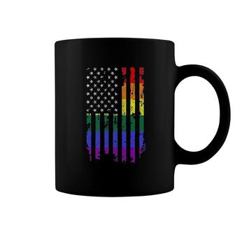 Distressed Rainbow Flag Gay Pride Coffee Mug | Mazezy