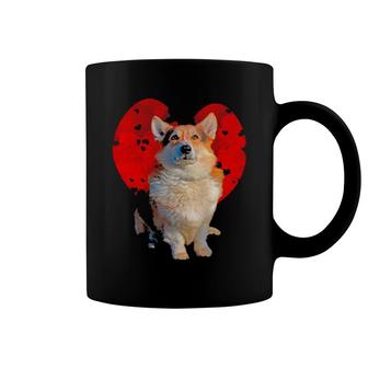 Dog Corgi Lover Clouds Red Heart Funny Dog Lover Valentines Day435 Paws Coffee Mug | Mazezy