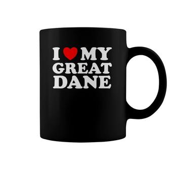 Dog Lovers Heart I Love My Great Dane Coffee Mug | Mazezy