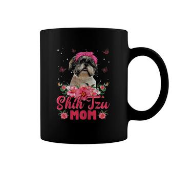 Dog Mom Mother's Day Gifts Flowers Shih Tzu Mom Coffee Mug | Mazezy