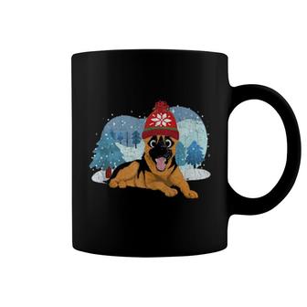 Dog Owner Snowy Winter Animal Dog German Shepherd Coffee Mug | Mazezy