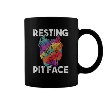 Dog Pitbull Resting Pit Face Vintage Coffee Mug | Mazezy