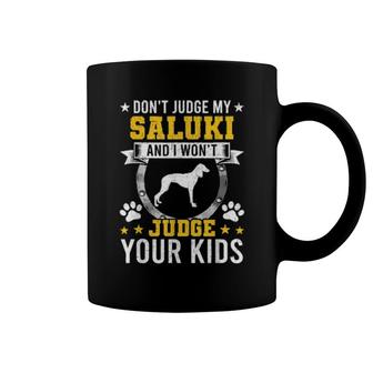 Don't Judge My Saluki Dog Owner Coffee Mug | Mazezy