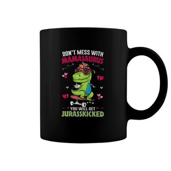 Don't Mess With Mamasaurus You Will Get Jurasskicked Skateboarding Mother's Day Glasses Coffee Mug | Mazezy