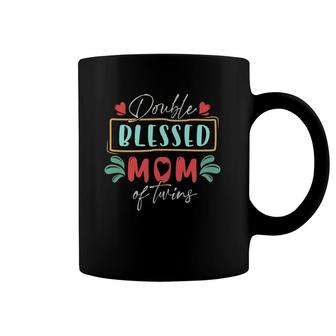 Double Blessed Mom Of Twins Red Hearts Perfect Mama Mommy Mother's Day Gifts Coffee Mug | Mazezy