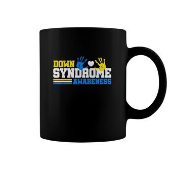 Down Syndrome Awareness Blue And Yellow Hands Coffee Mug | Mazezy