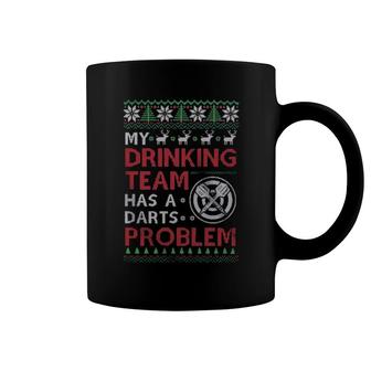 Drinking Team Has A Darts Problem Ugly Merry Christmas Sweat Coffee Mug | Mazezy