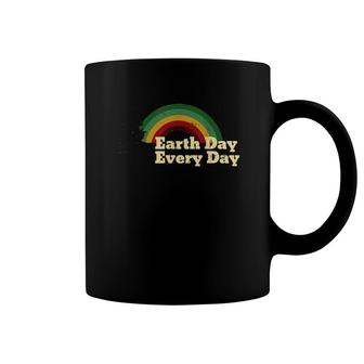 Earth Day Everyday Vintage Rainbow Pine Tree Coffee Mug | Mazezy