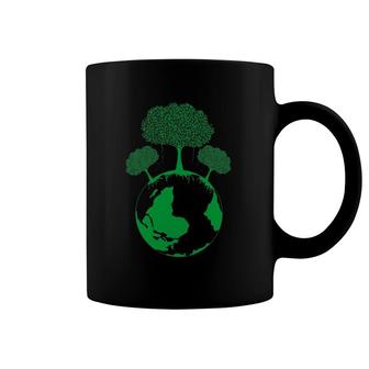 Earth Day Planet Gift Idea Earth Growing Trees Coffee Mug | Mazezy