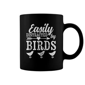 Easily Distracted By Birds Funny Bird Lover Coffee Mug | Mazezy