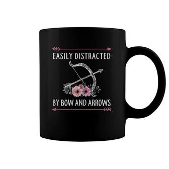 Easily Distracted By Bow And Arrows Cute Archery Coffee Mug | Mazezy