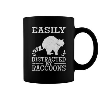 Easily Distracted By Raccoons Trash Panda Cute Quote Vintage Coffee Mug | Mazezy UK