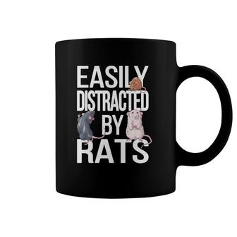 Easily Distracted By Rats Rat Mom Rat Dad Funny Rat Coffee Mug | Mazezy