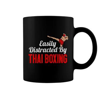 Easily Distracted By Thai Boxing Kickboxing Boxer Muay Thai Coffee Mug | Mazezy