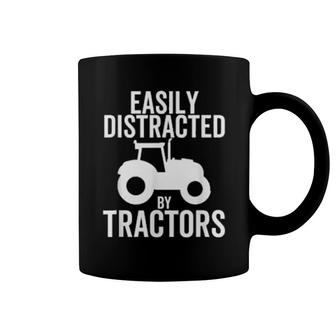 Easily Distracted By Tractors Farm Farmer Tractor Coffee Mug | Mazezy