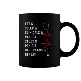 Eat Sleep Clinicals Panic Study Repeat Nurse Coffee Mug | Mazezy
