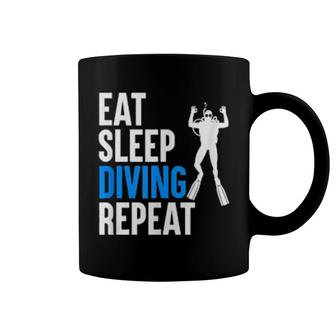 Eat Sleep Diving Repeat Diver Scuba Diving Dive Coffee Mug | Mazezy