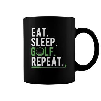 Eat Sleep Golf Repeat Funny Golfer Father's Day Gift Golf Coffee Mug | Mazezy