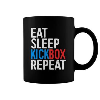 Eat Sleep Kickbox Repeat Kickboxing Gift Coffee Mug | Mazezy