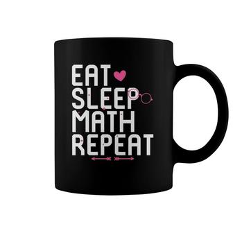 Eat Sleep Math Repeat Teacher Equation Solver Coffee Mug | Mazezy