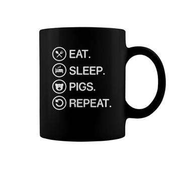 Eat Sleep Pigs Repeat Funny Pig Lover Whisperer Gift Coffee Mug | Mazezy