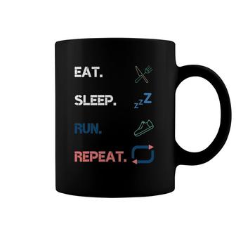 Eat Sleep Run Repeat Marathon Running Runner Sprinter Coffee Mug | Mazezy